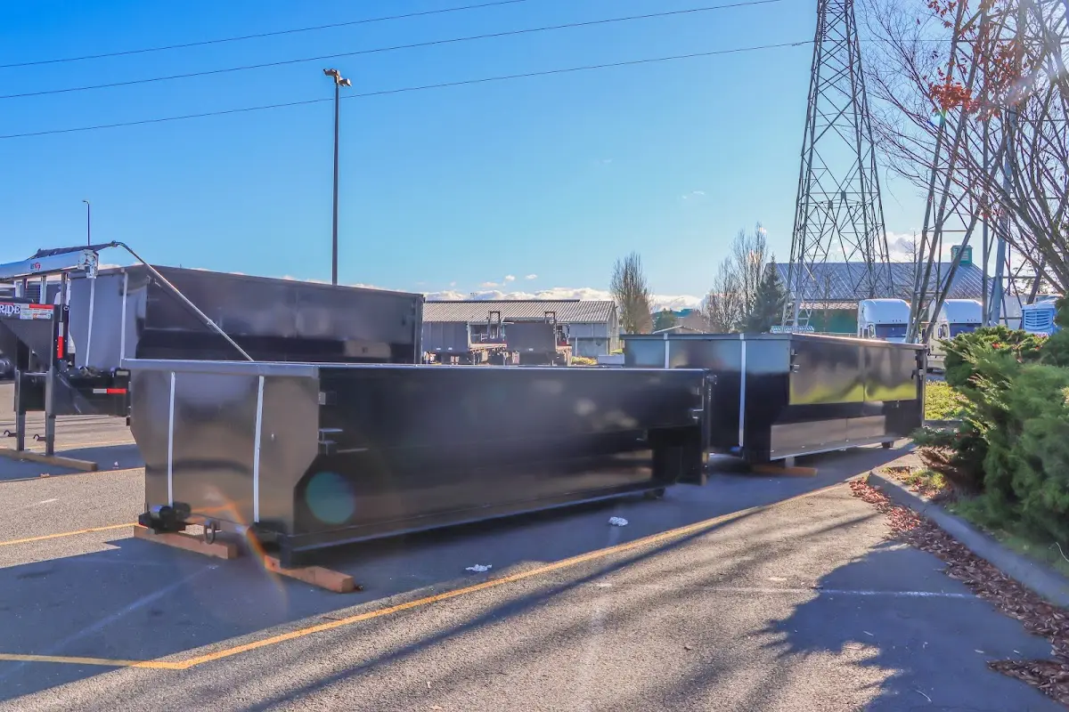 Roll-off dumpster ready for waste disposal at job site for Construction Dumpster Rental in Holly Hill